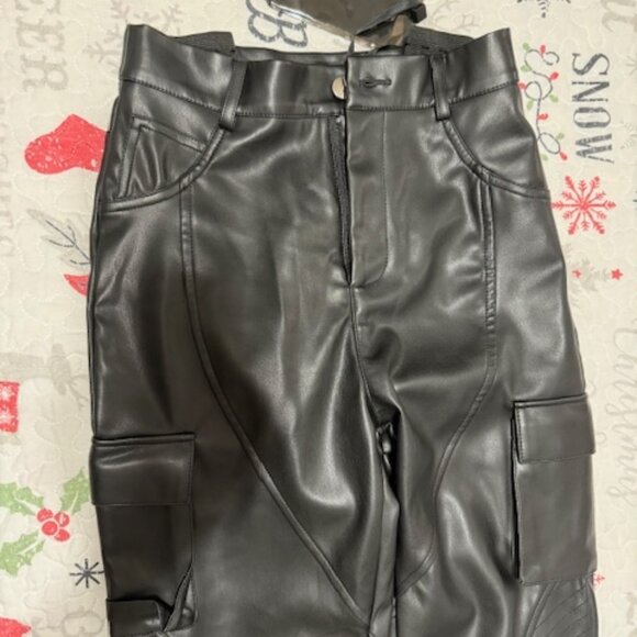 Maniere De Voir Black Leather Pants - Picture 6 of 7